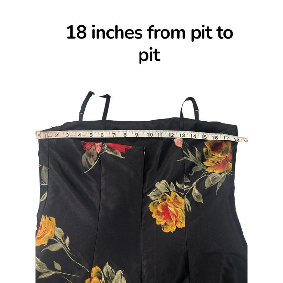 Party by JM Black Floral Slip Dress – Size 12 (USA Made) - Picture 10 of 11